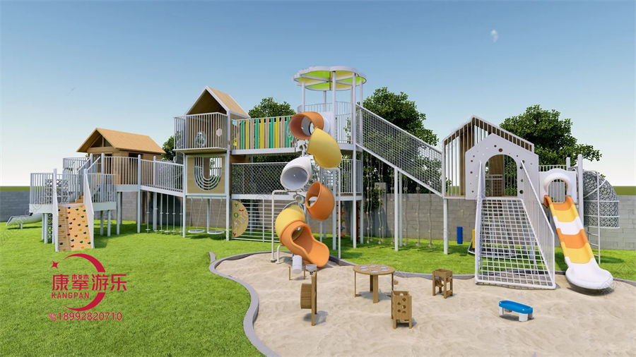 幼兒園木質(zhì)樹屋非標(biāo)滑梯定