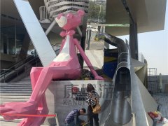 西安西部大道萊安地產項目戶外非標不銹鋼滑道滑梯案例