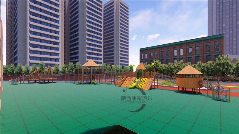 幼兒園戶外木質兒童游樂設施效果圖