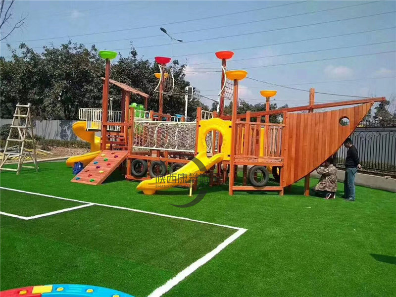 幼兒園戶外海盜船實(shí)木