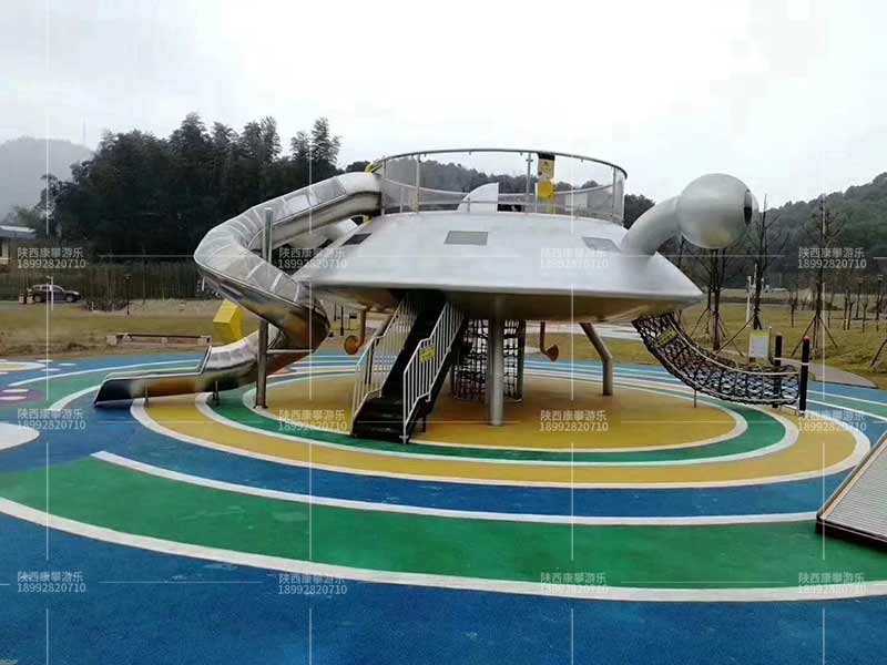 非標飛碟造型不銹鋼滑梯定制