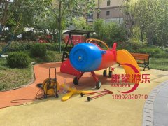 咸陽(yáng)小區(qū)定制攀爬網(wǎng)飛機(jī)造型滑梯案例
