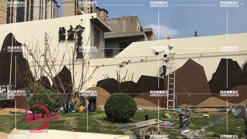 咸陽涇陽縣口袋公園景觀墻游樂設(shè)施案例