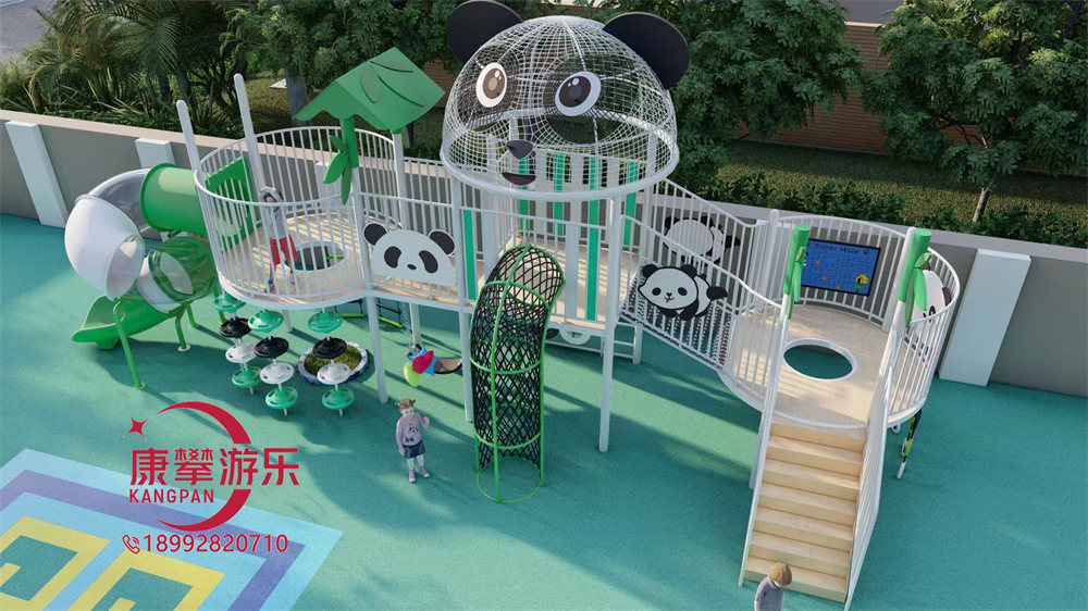 幼兒園戶外熊貓?jiān)煨头菢?biāo)兒童游樂(lè)設(shè)施定制