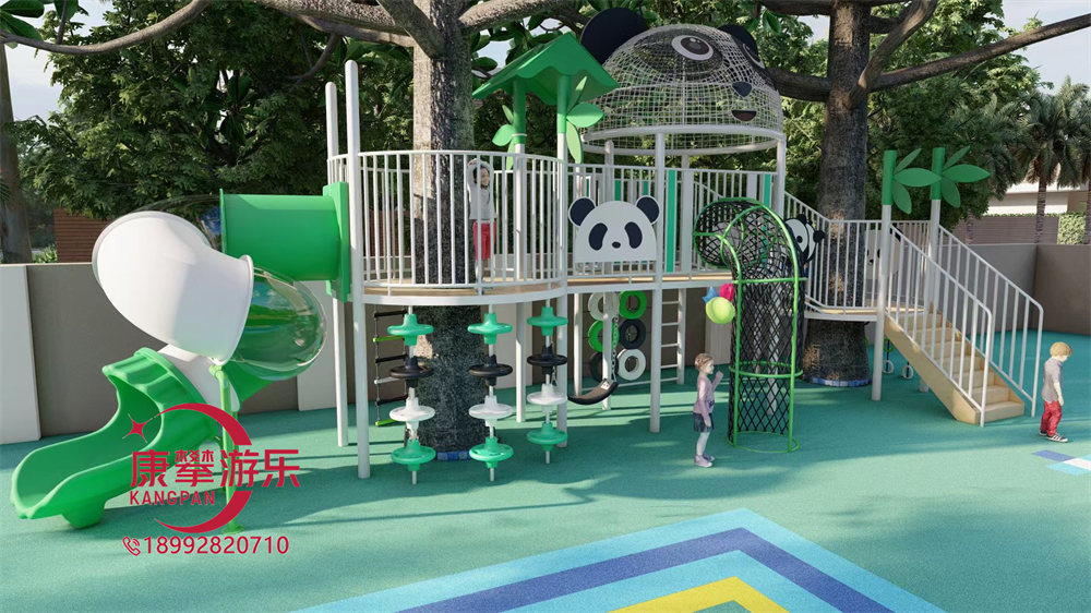 幼兒園戶外熊貓?jiān)煨头菢?biāo)